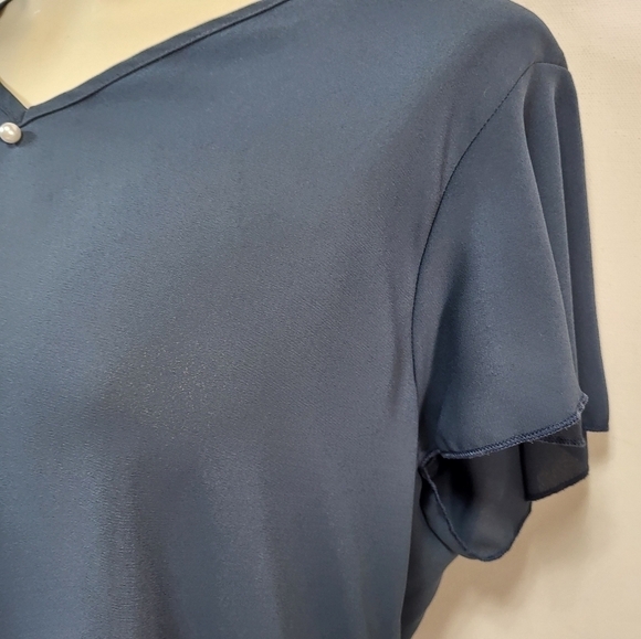 SHEIN Blue Short Sleeve Blouse - Picture 5 of 8